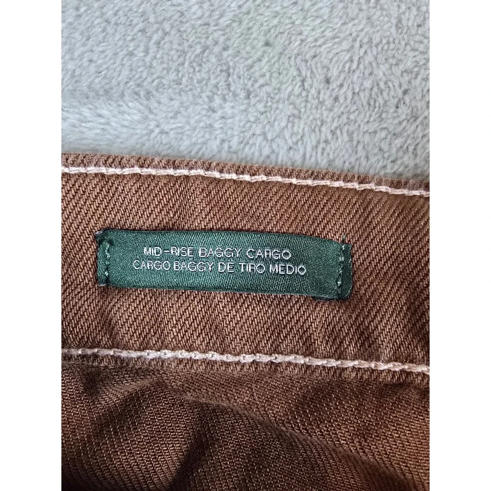 NWT Wild‎ Fable Cargo Pants Womens 2R Brown Mid Rise Baggy Work Utility Pockets